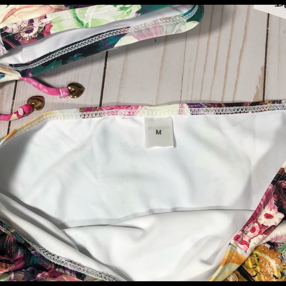 Colorful, Floral High-Waisted 2 Piece Swimsuit - Size Medium - Picture 12 of 13